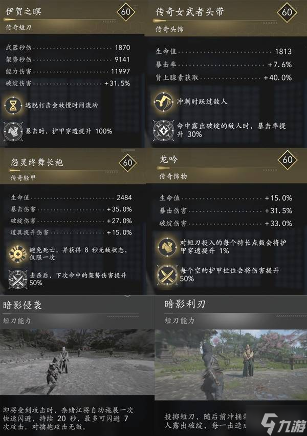《刺客信条影》奈绪江与弥助强力配装推荐