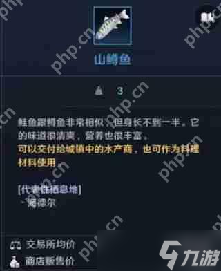 黑色沙漠鱼类图鉴攻略下篇