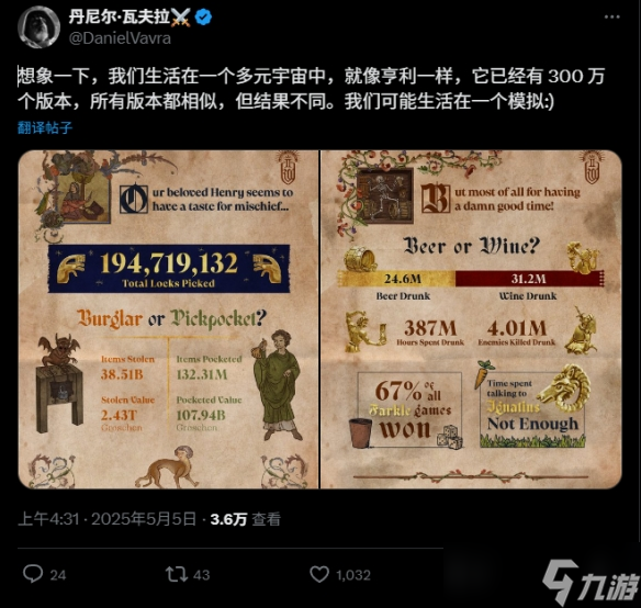 《天国拯救2》总监地狱笑话：亨利杀的人比黑死病还多