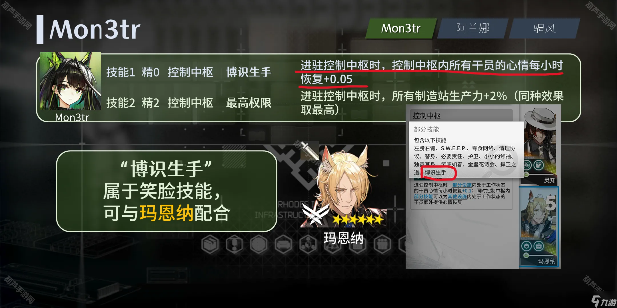 《明日方舟》Mon3tr基建技能解析