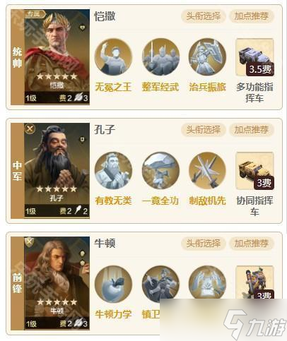 《世界啟元》S9賽季孔子牛頓反擊隊推薦