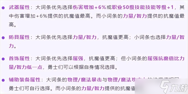 地下城與勇士起源全裝備完美詞條一覽