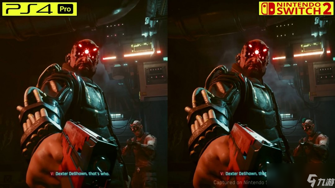 《賽博朋克2077》PS4 Pro和Switch 2畫面對比