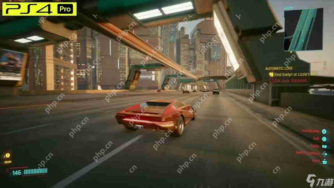 《赛博朋克2077》PS4 Pro和Switch 2画面对比