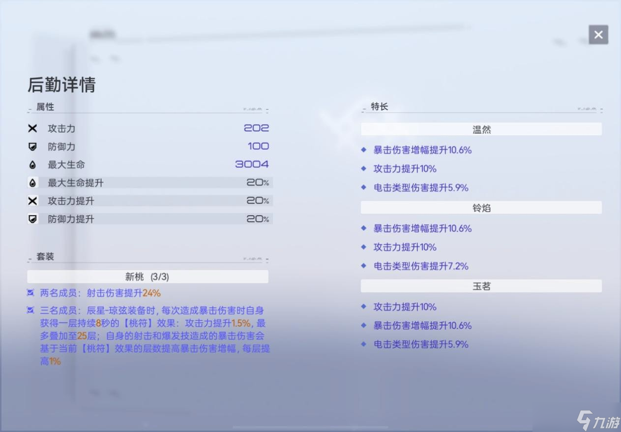 尘白禁区辰星-琼弦伤害浅析与后勤测算