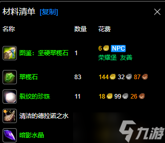 《魔兽世界》wlk珠宝300-375最省材料攻略