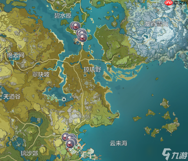 原神霓裳花分布图
