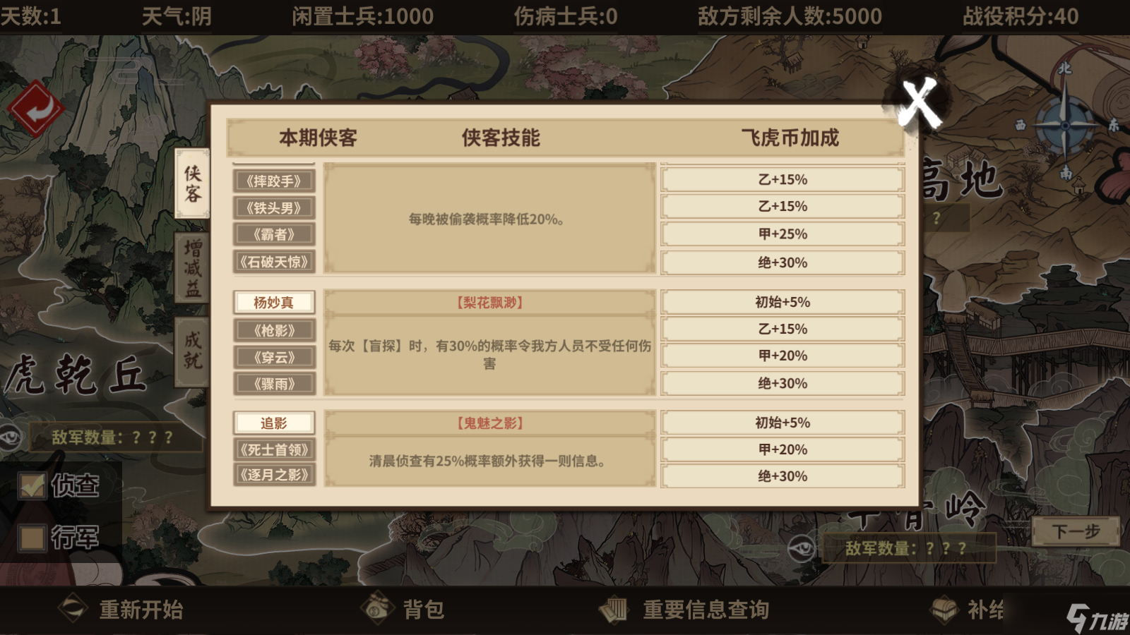 汉家江湖新版本活动“飞虎”攻略，盲行军大法