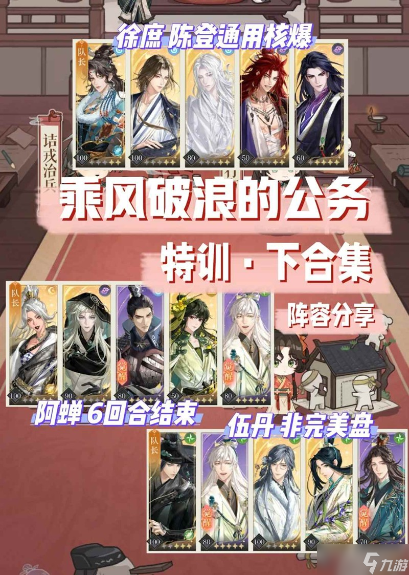 如鸢乘风破浪的公务攻略 密探特训下阵容推荐