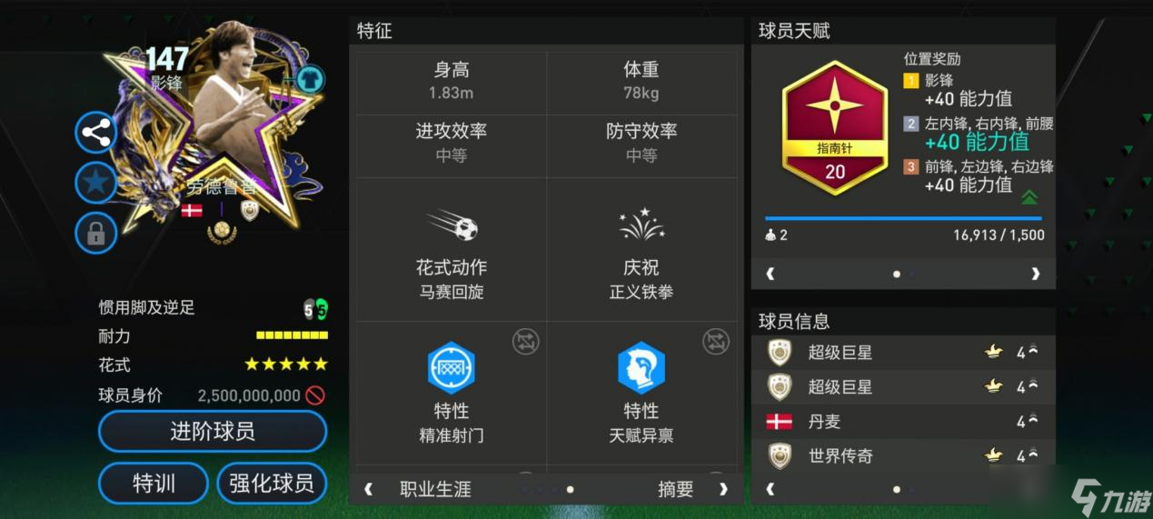 FC足球世界星耀FC：獎(jiǎng)杯巨人147球員鑒賞——?jiǎng)诘卖斊?下