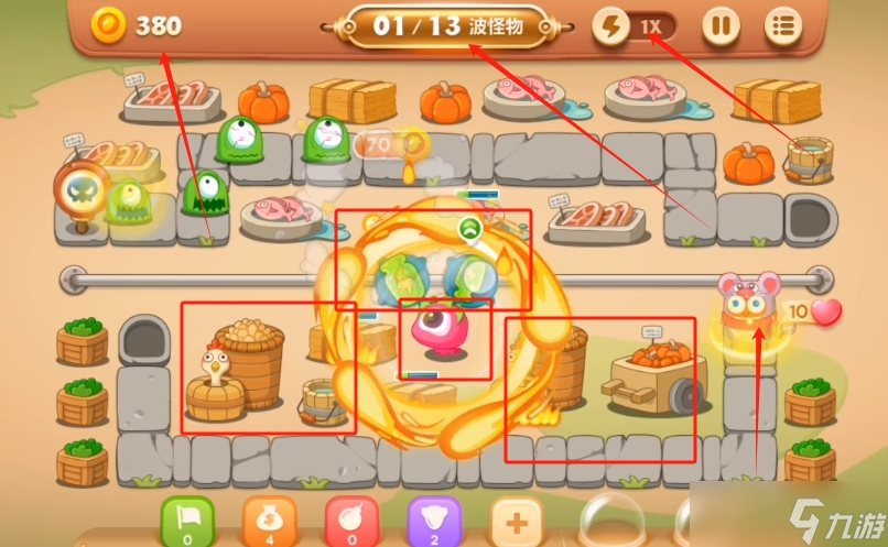  Screenshot of how to pass 36 levels in Guard of Radish 3 Market