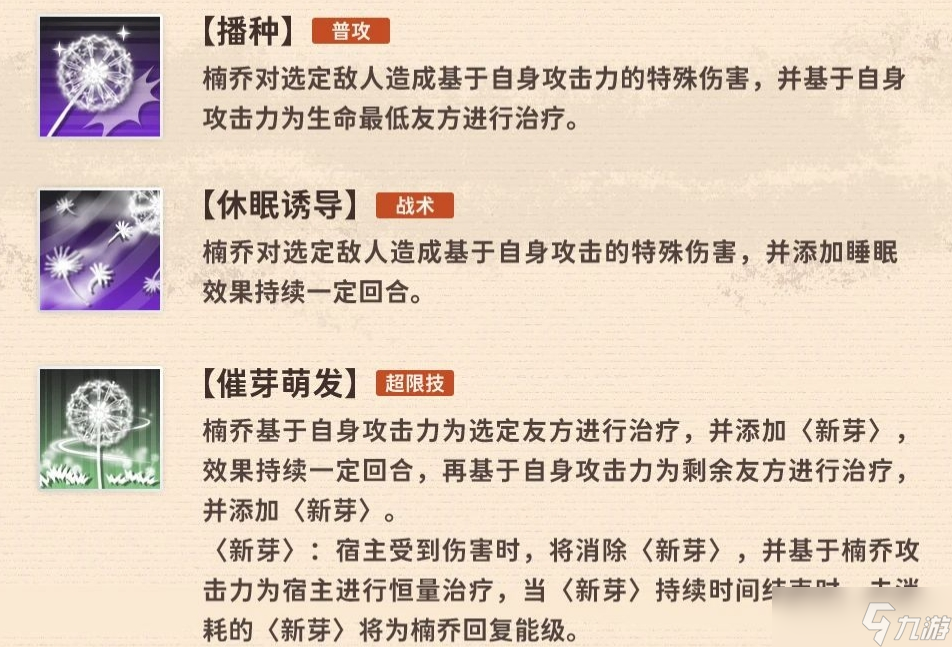 新月同行楠乔技能怎么样