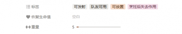《peak》可放置物品一览