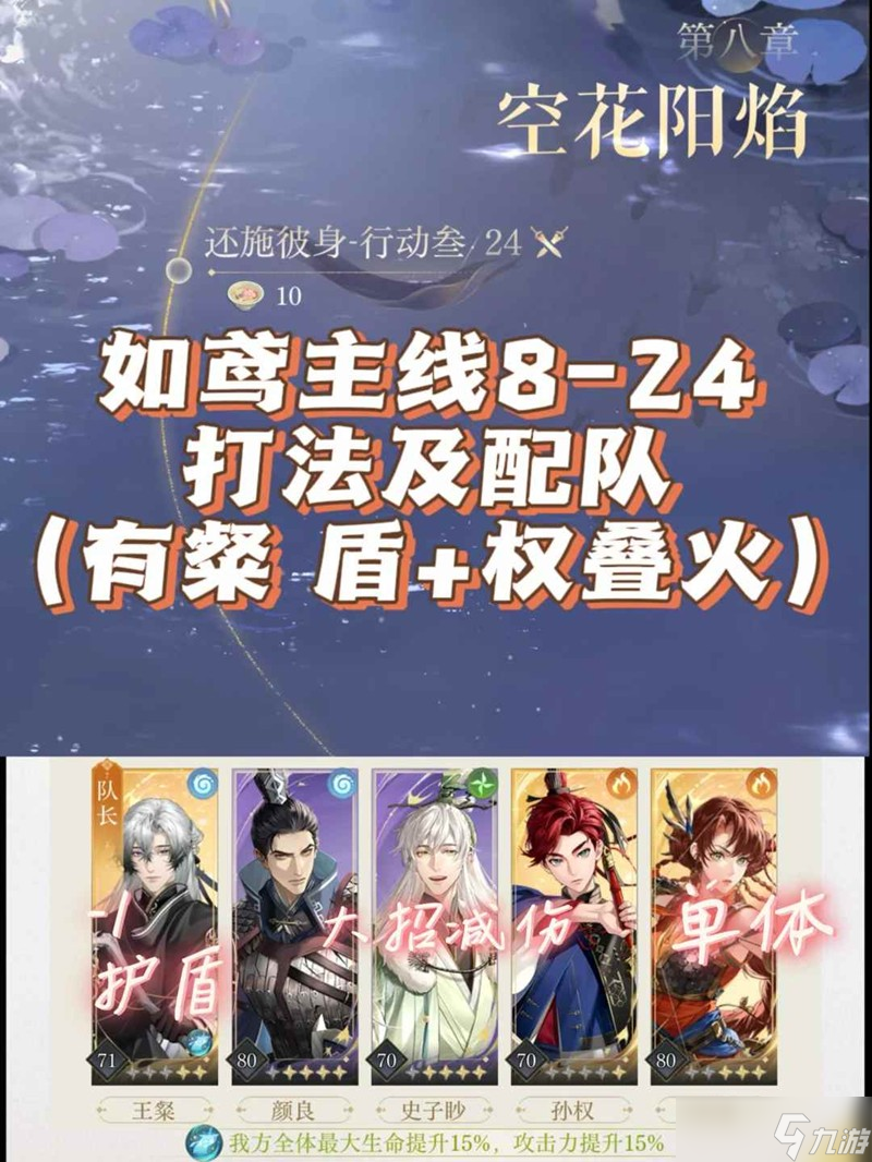 如鸢主线8-24打法及配队 粲盾奶循环不赌版攻略