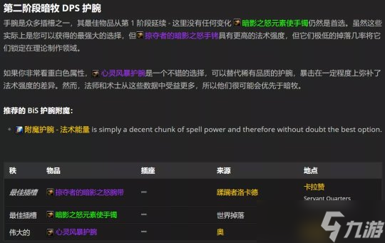魔兽世界TBC怀旧服P2暗牧BIS配装全解析