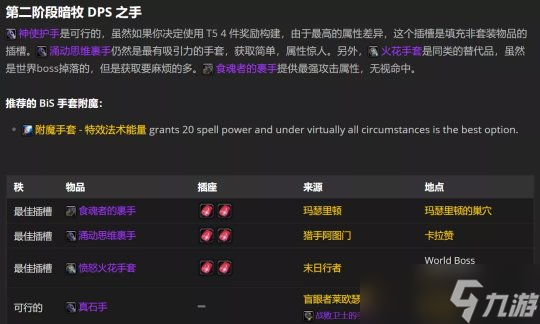 魔兽世界TBC怀旧服P2暗牧BIS配装全解析