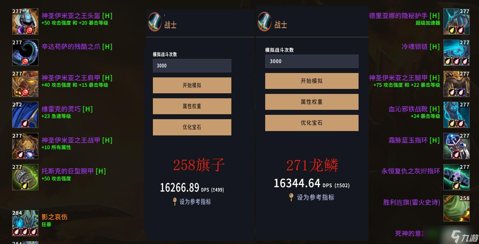 魔獸世界：紅玉圣殿271飾品分析，258飾品橫向?qū)Ρ?，DPS提升數(shù)值