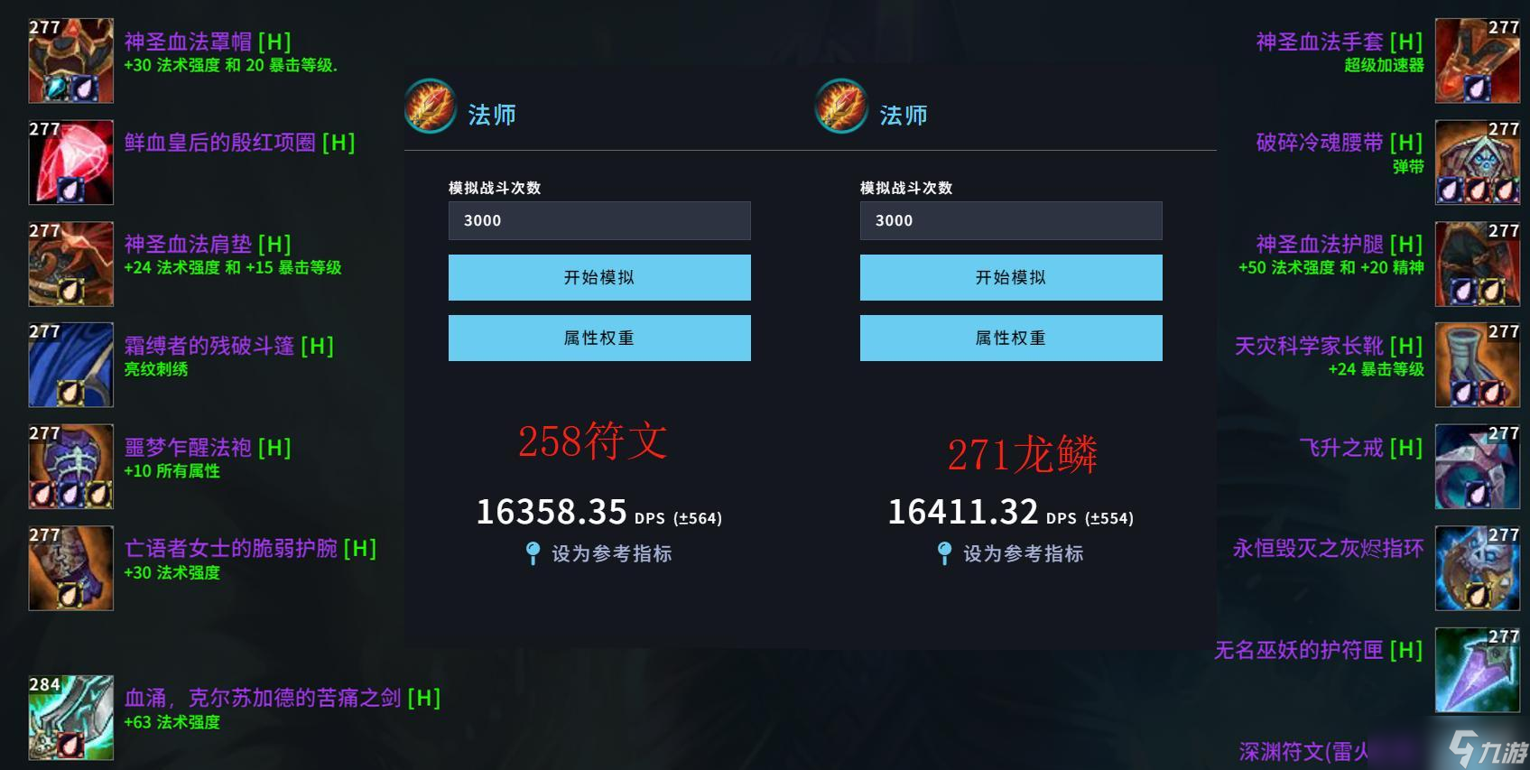魔獸世界：紅玉圣殿271飾品分析，258飾品橫向?qū)Ρ?，DPS提升數(shù)值