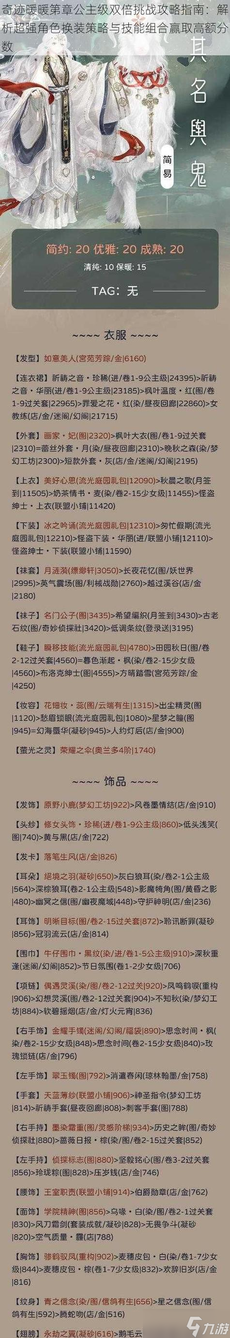 《奇跡暖暖》游戲公主級11-6攻略 提升評分 