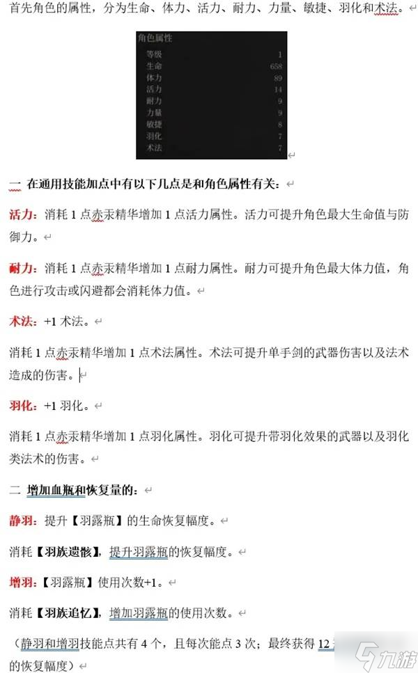《明末渊虚之羽》通用技能树加点参考