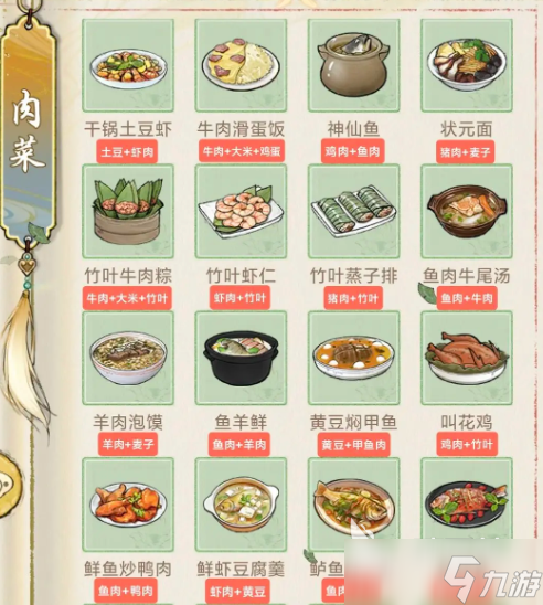 华夏千秋食谱介绍 华夏千秋食材获取