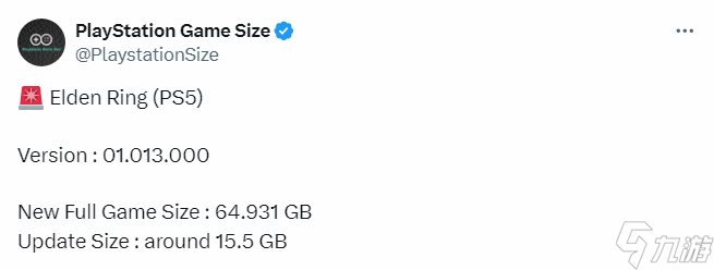 《老头环》PS5版更新15GB新补丁上线
