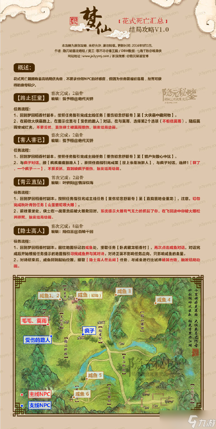 剑网3梦回稻香21个结局流程达成方式攻略