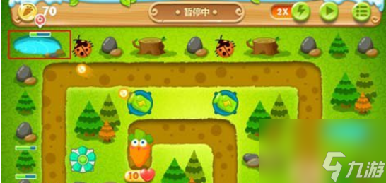 保卫萝卜2第24关攻略 220秒清理两个水坑
