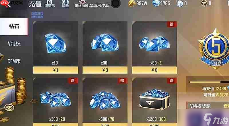 CF手游贵族1到9级要多少钱 贵族等级价格表一览