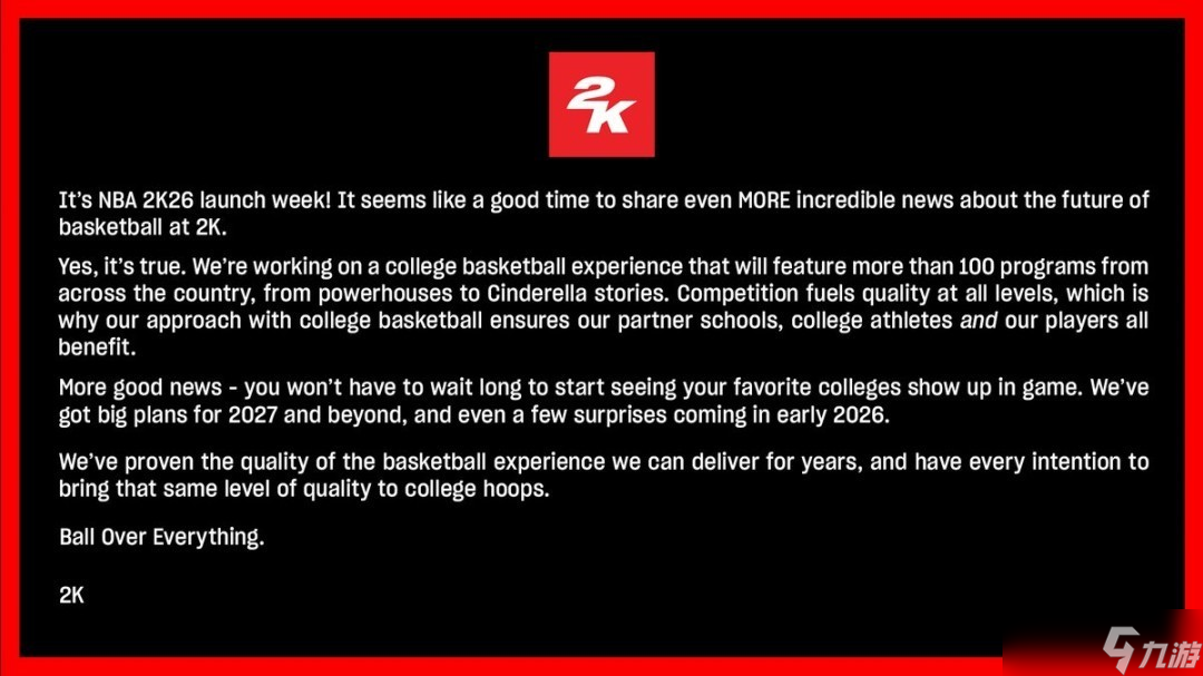 2K成功簽約大學(xué)籃球授權(quán)，NBA 2K系列將新增大學(xué)籃球體驗(yàn)內(nèi)容截圖