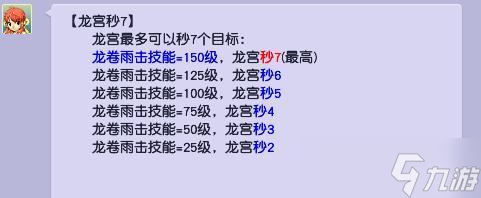 梦幻西游龙宫秒7等级详解-龙卷雨击技能要求解析