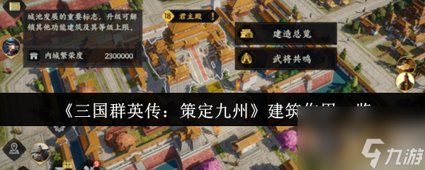 《三国群英传：策定九州》建筑作用一览