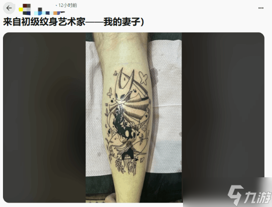 玩家晒空洞骑士纹身引热议，新手妻子操刀惊艳众人