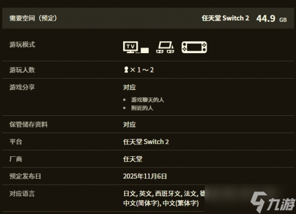 比前作大3倍！《塞尔达无双：封印战记》容量约45GB