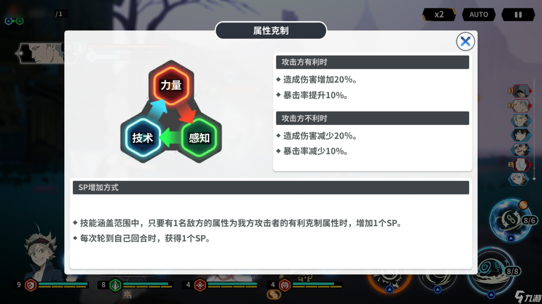 《黑色四叶草魔法帝之道》战斗基础知识详解