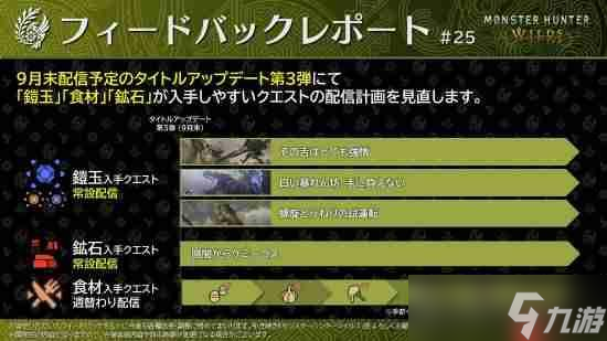 《怪物猎人：荒野》第三弹大更新超多情报：追加9星高难怪、随从艾露猫优化、部分限时活动变常驻等
