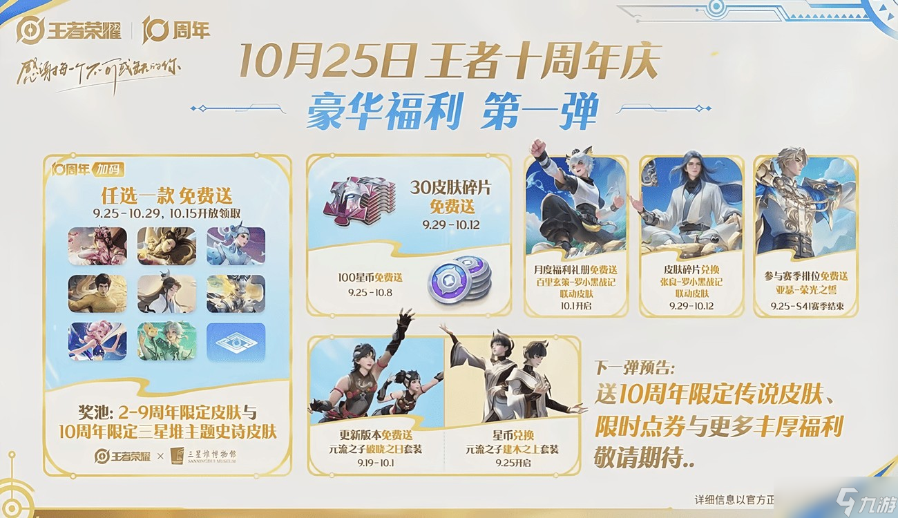 王者荣耀十周年庆福利详情