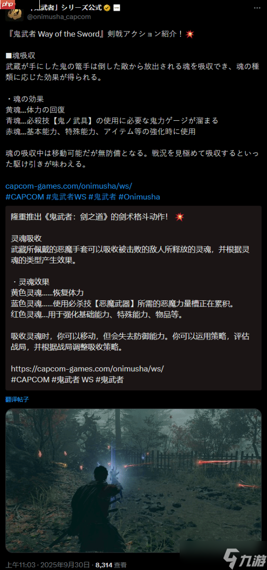 《鬼武者 劍之道》機(jī)制介紹 殺敵吸魂回復(fù) 
