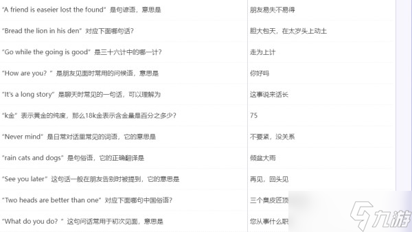 梦幻西游科举会试题目答案大全