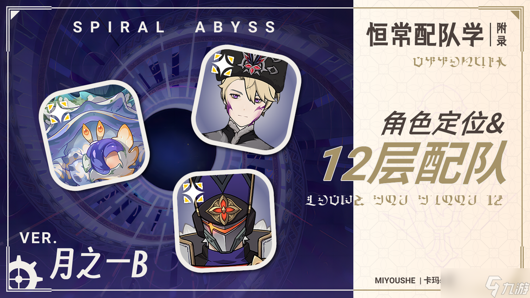 原神月之一B參考配隊(duì)及附表