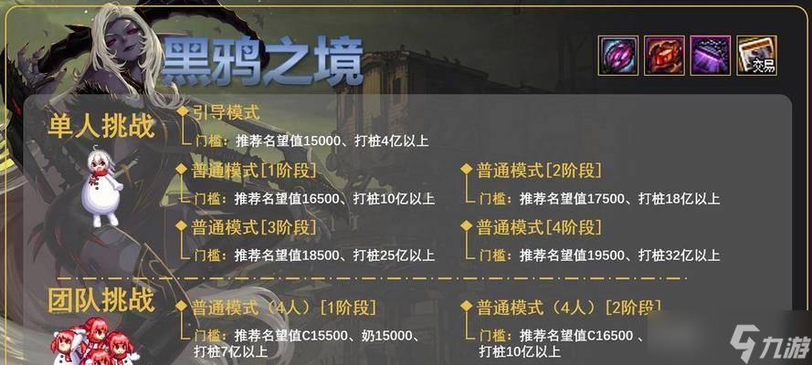 探索黑鸦之境，畅玩DNF的最新任务（黑鸦之境任务攻略）