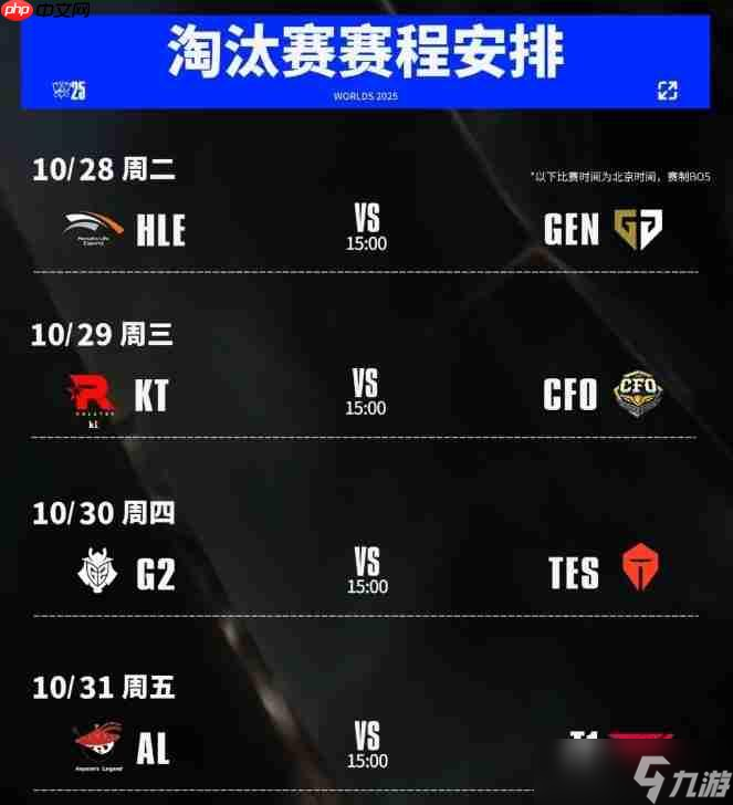 《英雄聯(lián)盟》S15四分之一決賽賽程出爐 AL對陣T1