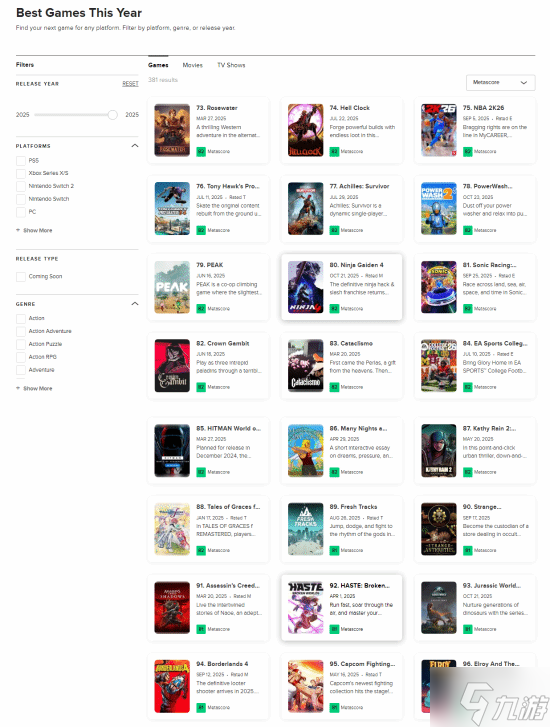 创新枯竭?2025年度高分游戏中近三成竟是旧作重制