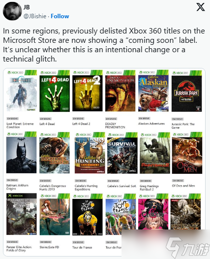 多款已下架Xbox 360游戏页面惊现“即将推出”标签