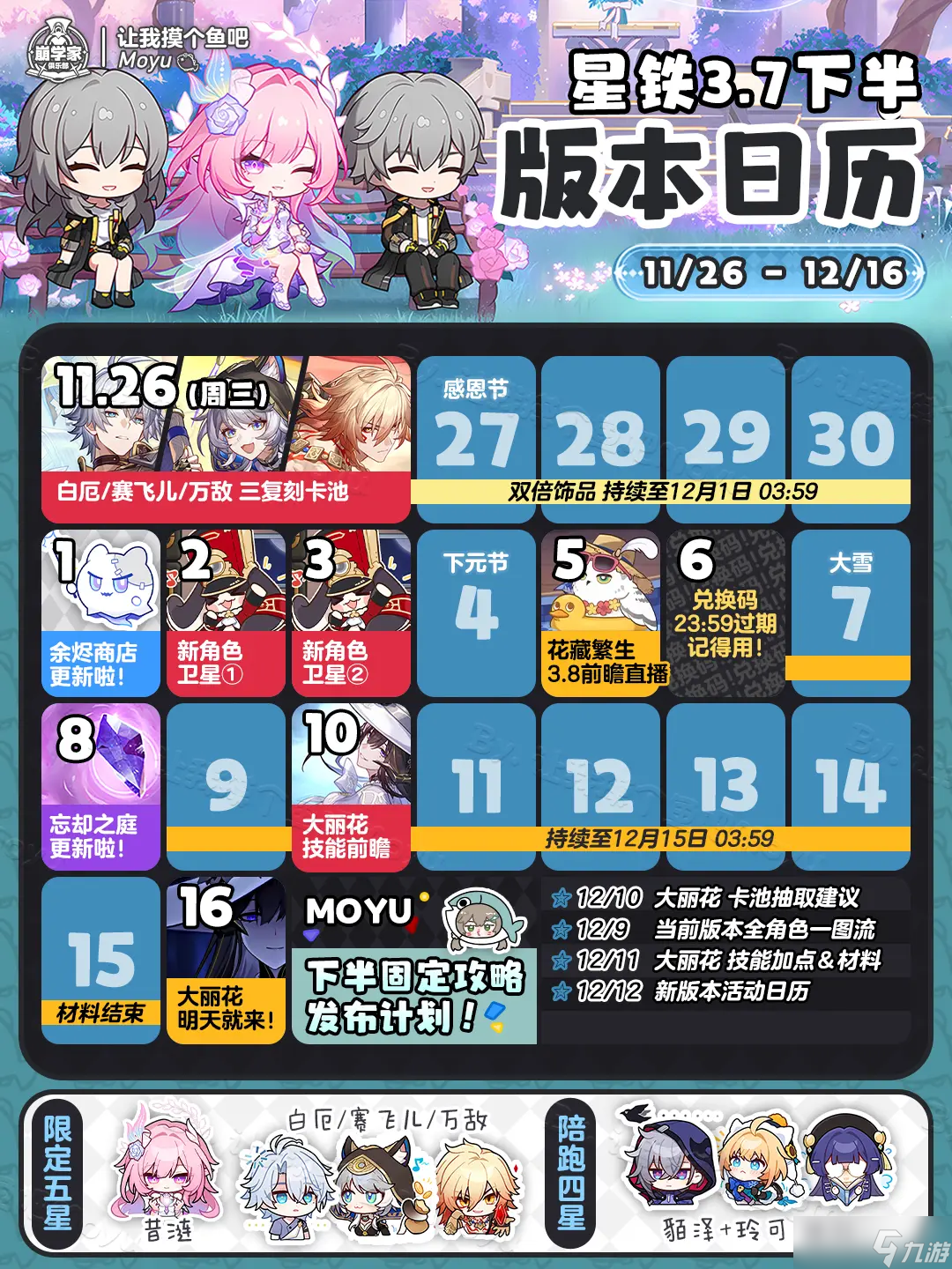 崩坏星穹铁道3.7版本日历丨成为昨日的明天