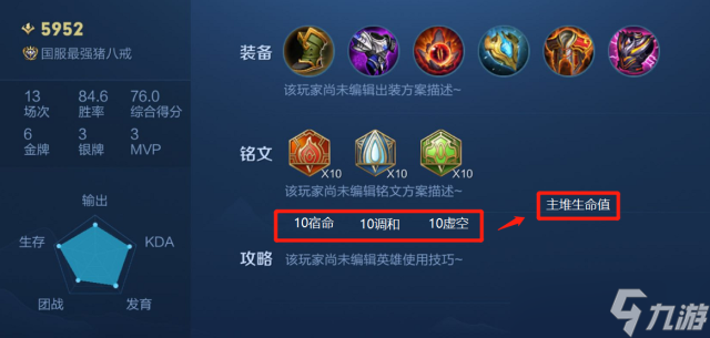 王者荣耀八戒的最强出装铭文怎么搭配