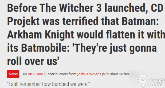 CDPR谈《巫师3》发售撞车蝙蝠侠：我们一度以为完了