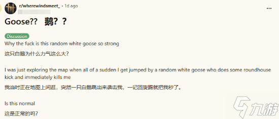大鹅凶蛮已成国际玩家共识:老外也打不过《燕云十六声》的大鹅