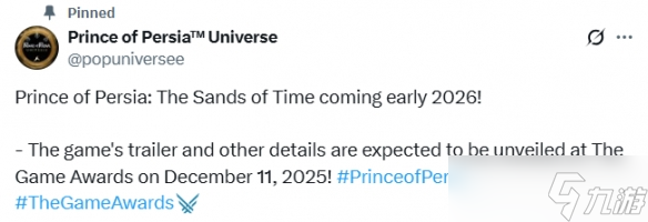 曝《波斯王子 时之沙重制版》亮相TGA 2026年初发售