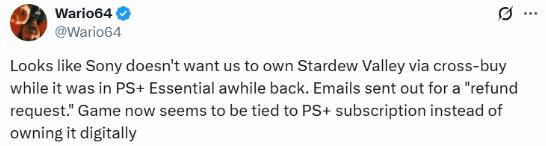 因PS+漏洞而被白剽的《星露谷物语》现已被索尼收回